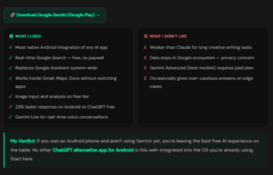 best ChatGPT alternative app for Android