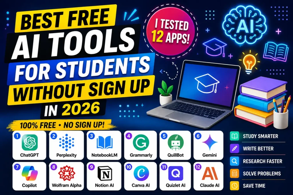 best free AI tools for students without sign up