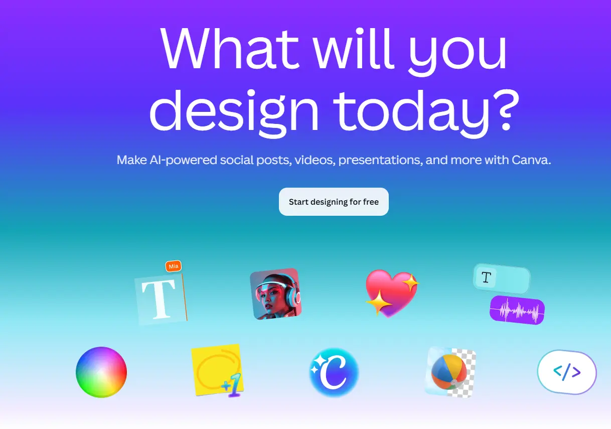 best free AI tools for small business owners - Canva AI design tool creating social media graphics for small business