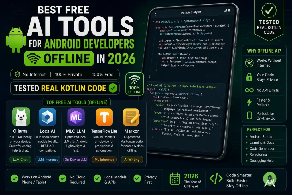 free AI tools for Android developers offline