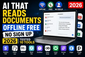 AI that reads documents offline free no sign up