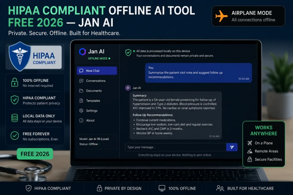 HIPAA compliant offline AI tool free 2026