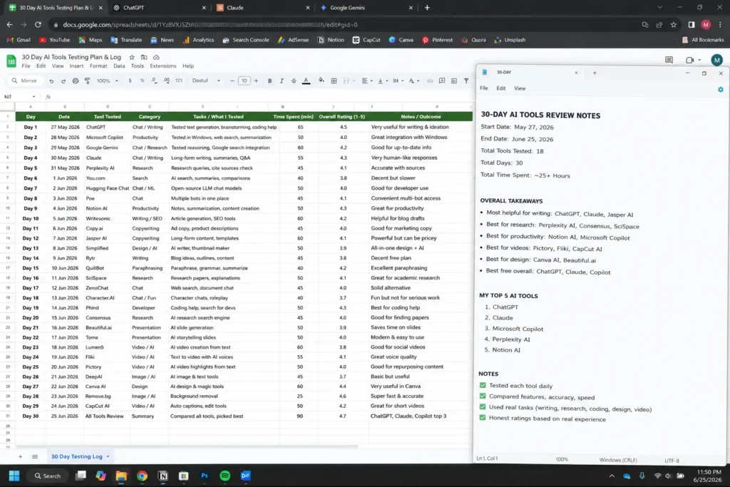 I tried every free AI tool for 30 days honest result