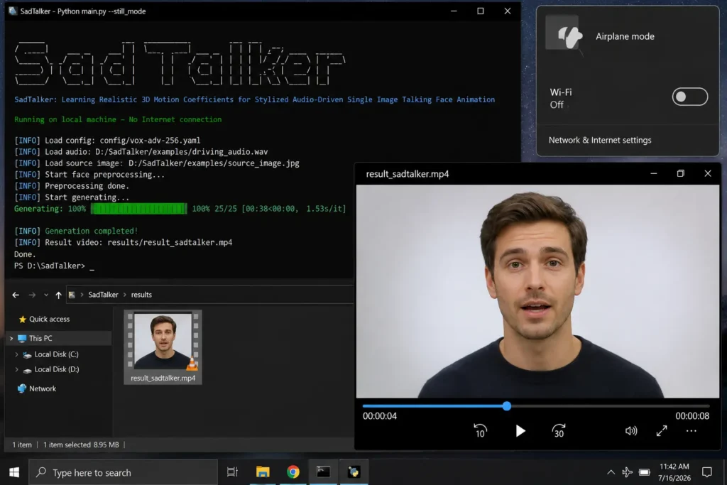 offline AI avatar video generator free