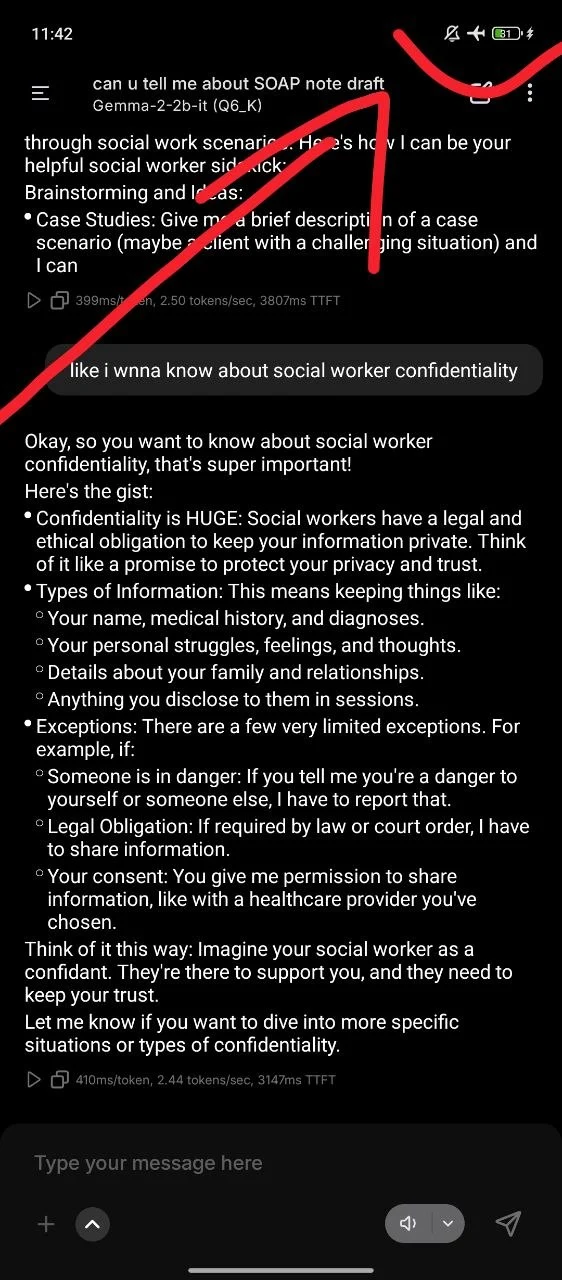 offline AI for social workers client confidentiality free airplane mode test