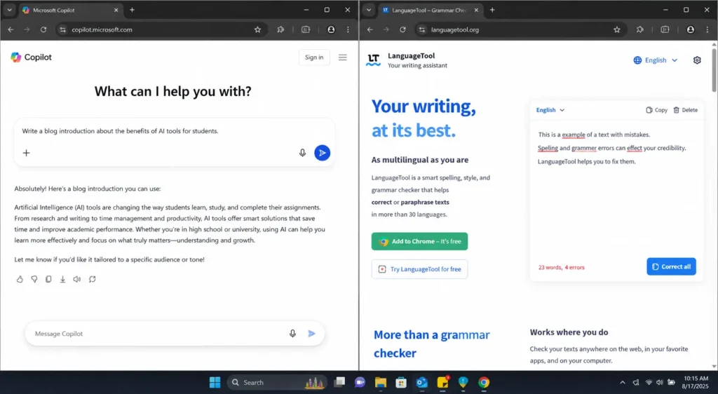 free AI writing tool no sign up 2026