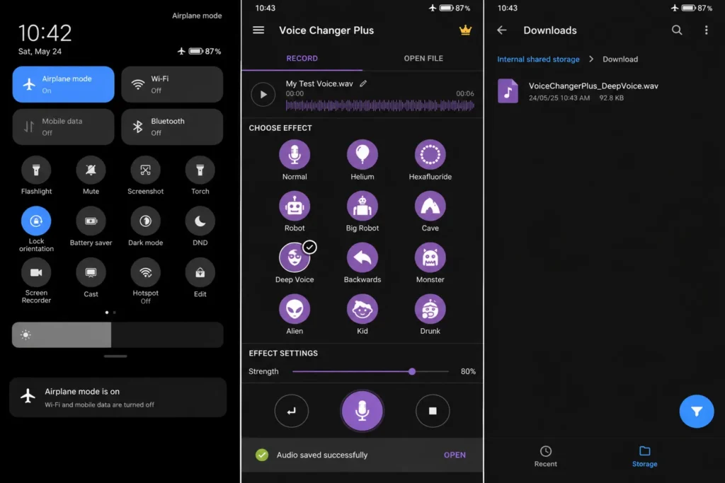 free AI voice changer offline Android no account 2026