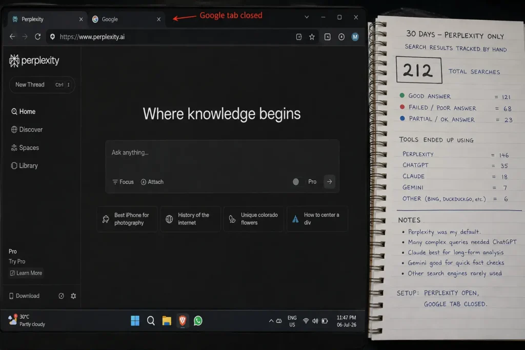 replaced Google with free AI 30 days
