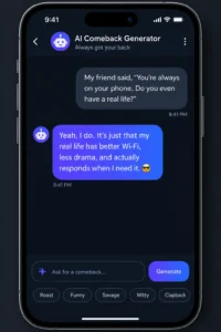 AI comeback generator