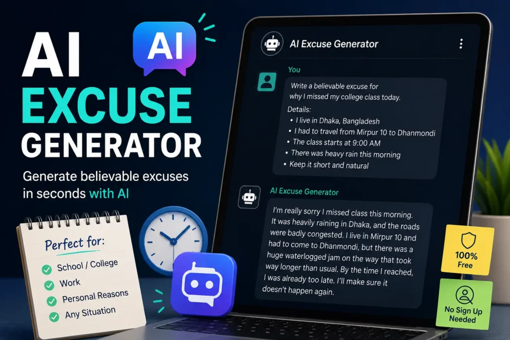 AI excuse generator