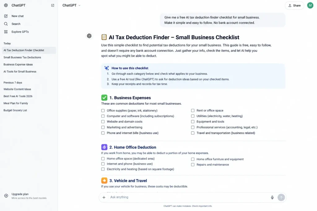AI tax deduction finder