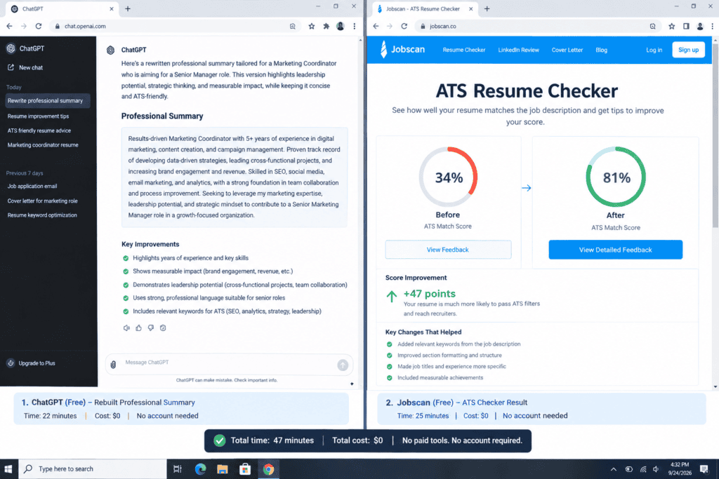 free AI resume builder no account USA 2026