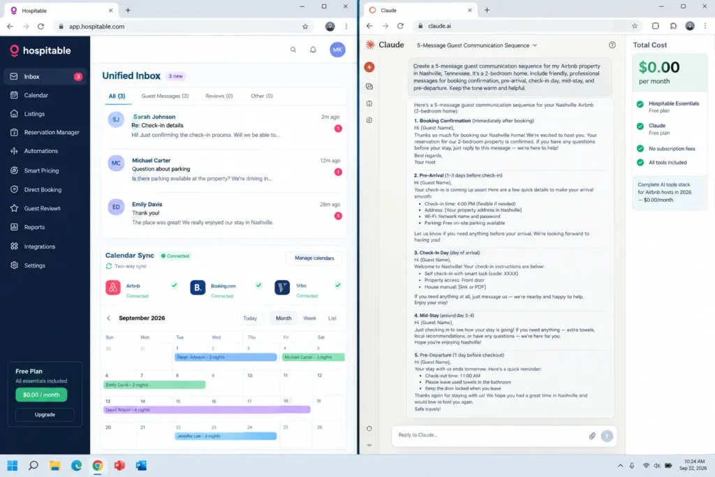 free AI tools for Airbnb hosts no subscription 2026